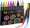 Set of 12 Acrylic Paint Pens Paint Markers for Rocks, Craft, Ceramic, Glass, Wood, Fabric, and Canvas Art Crafting Supplies